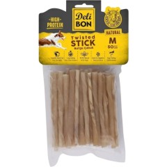 Delibon Twisted Stick Natural Kalın Burgu Çubuk Köpek Ödülü 50 Li Paket