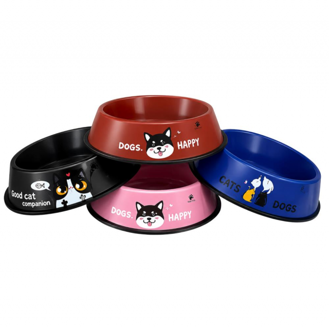 Demirhan Desenli Çelik Kedi ve Köpek Mama Kabı 18 cm