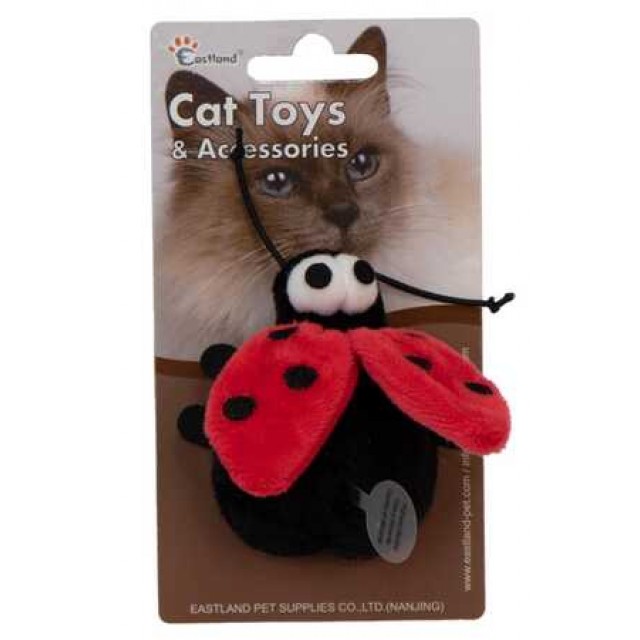 Eastland Catnipli Peluş Dijital Sesli Uğur Böceği Kedi Oyuncağı
