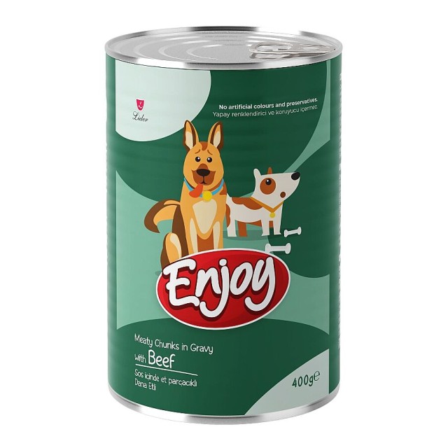 Enjoy Sos İçinde Dana Etli Yetişkin Köpek Konservesi 400gr