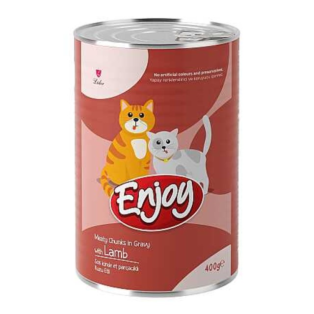 Enjoy Sos İçinde Kuzu Etli Yetişkin Kedi Konservesi 400gr