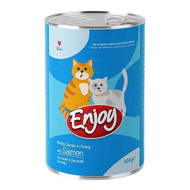 Enjoy Sos İçinde Somon Balıklı Yetişkin Kedi Konservesi 400gr