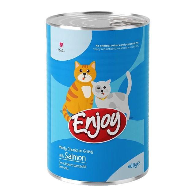 Enjoy Sos İçinde Somon Balıklı Yetişkin Kedi Konservesi 400gr