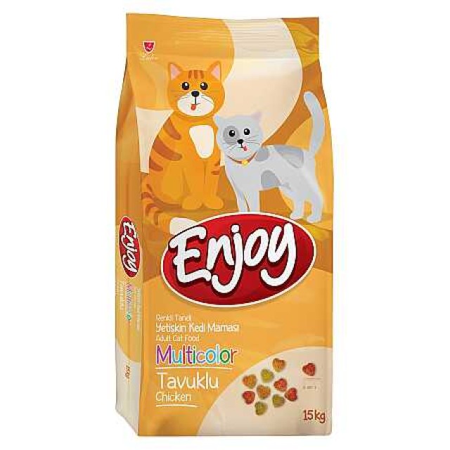 Enjoy MultiColor Renkli Taneli Tavuklu Yetişkin Kedi Maması 15kg