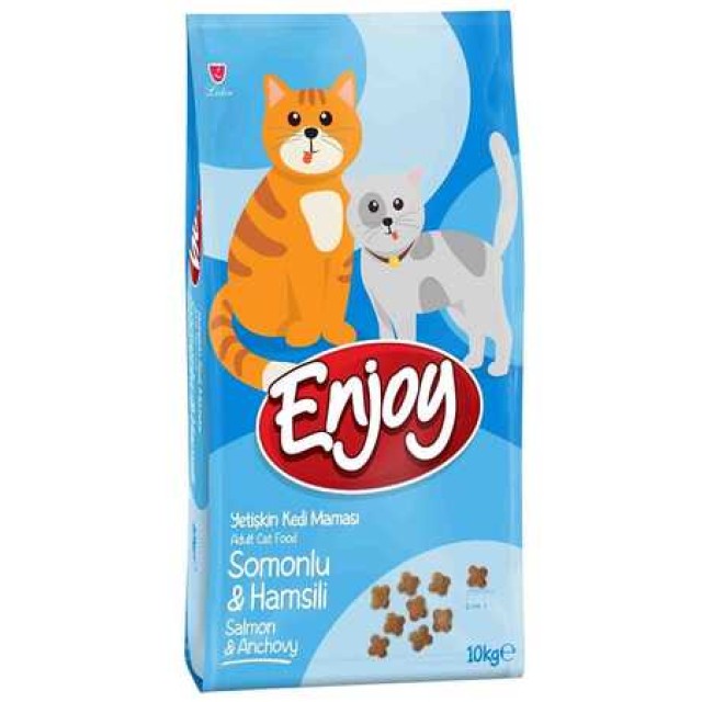 Enjoy Somonlu ve Hamsili Yetişkin Kedi Maması 10kg