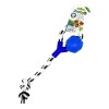 EuroDog Diş İpi Halkalı ve Diş Kaşıyıcılı Lastik Top Köpek Oyuncağı Mavi Beyaz 40 cm
