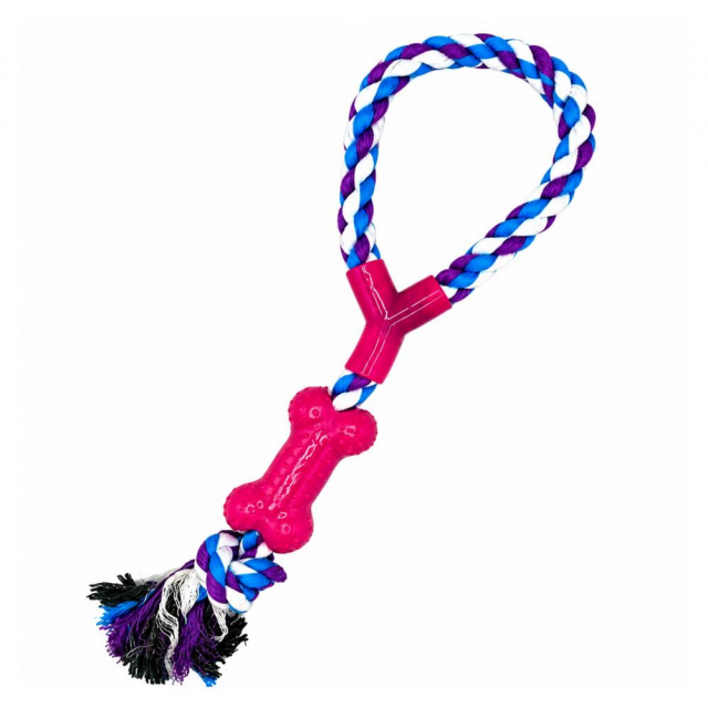 Eurodog Tek Düğümlü Halka İp Diş Kaşıma Köpek Oyuncağı 35 cm