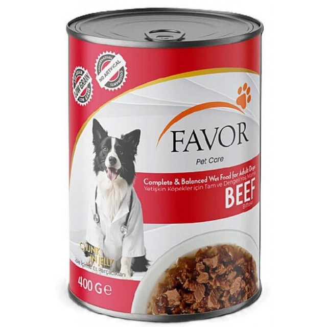 Favor Biftekli Yetişkin Köpek Konservesi 400gr