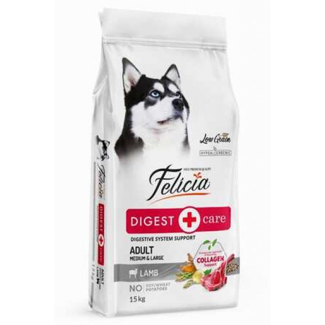 Felicia Düşük Tahıllı Hipoalerjenik Kuzu Etli Orta ve Büyük Irk Yetişkin Köpek Maması 15kg