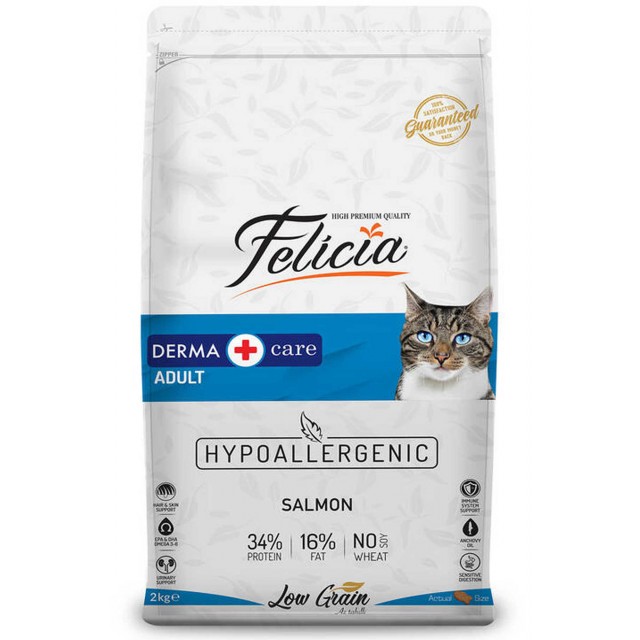 Felicia Düşük Tahıllı Hipoalerjenik Somonlu Yetişkin Kedi Maması 2kg