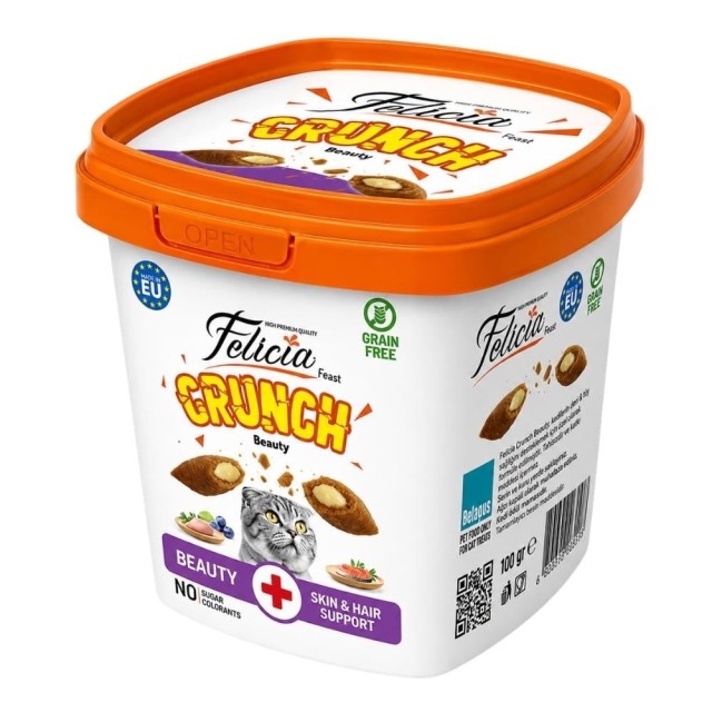 Felicia Beauty Crunch Tavuklu ve Somonlu Kedi Ödül Maması 100 gr