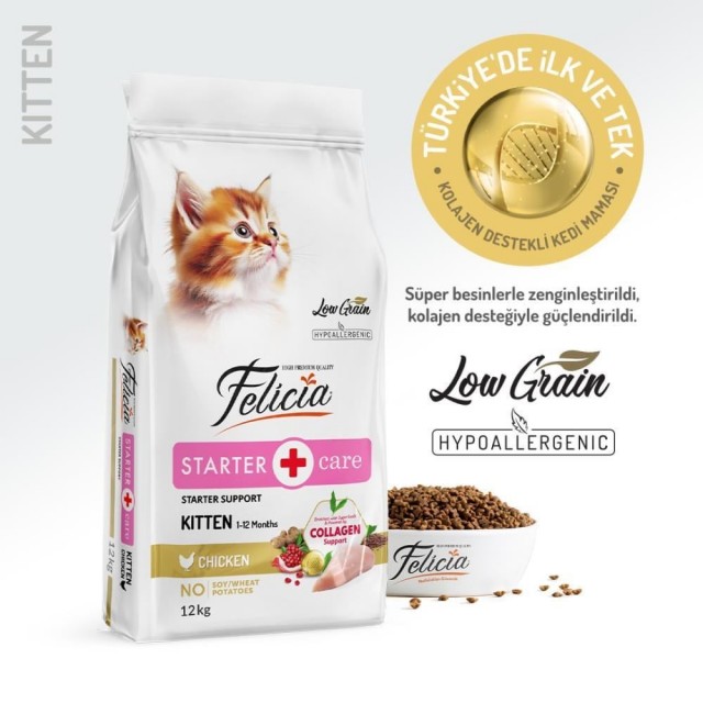 Felicia Kitten Az Tahıllı Tavuklu Yavru Kedi Maması 12 kg
