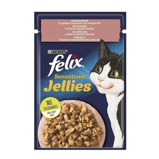 Felix Sensations Somonlu ve Karidesli Yetişkin Yaş Kedi Maması 85 gr