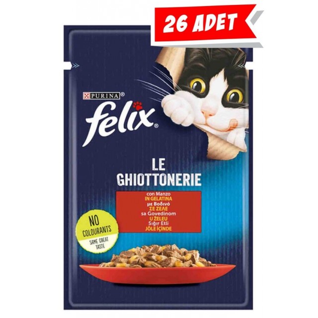 Felix Sığır Etli Yetişkin Kedi Konservesi 26x85gr 26lı