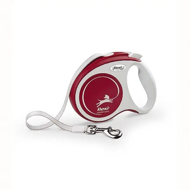 Flexi Comfort Plus Otomatik Şerit Köpek Gezdirme Kayışı 5m Kırmızı S