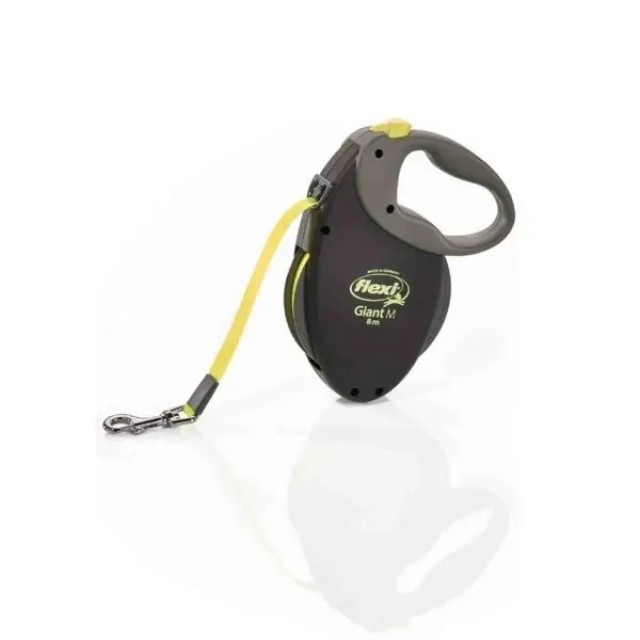 Flexi Neon Otomatik Şerit Köpek Gezdirme Kayışı 8m Sarı S/M