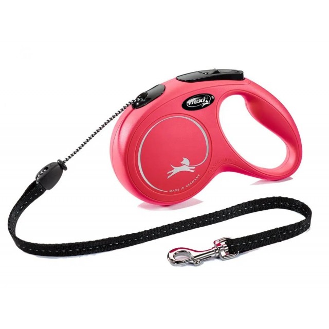 Flexi New Classic Medium 5 M İp Otomatik Köpek Gezdirme Tasması Kırmızı