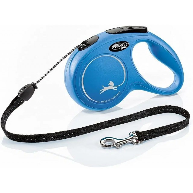 Flexi New Classic Medium 5 M İp Otomatik Köpek Gezdirme Tasması Mavi