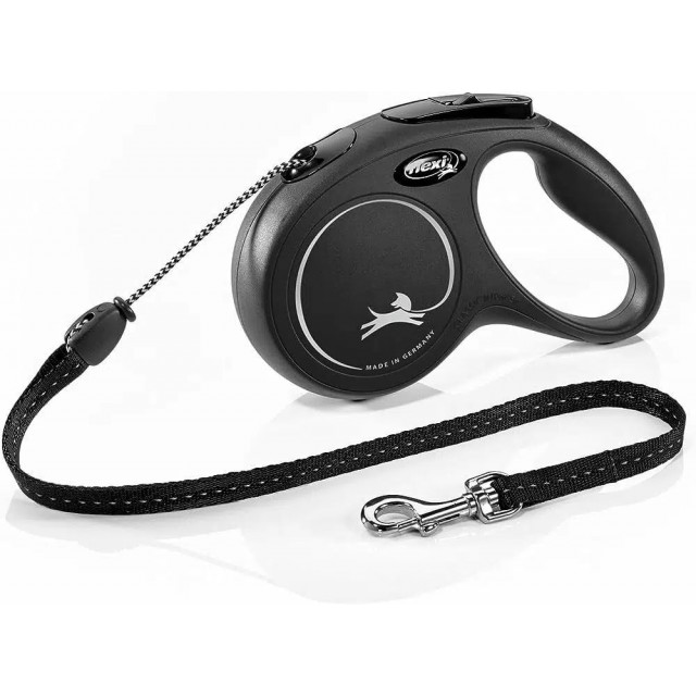 Flexi New Classic Medium 5 M İp Otomatik Köpek Gezdirme Tasması Siyah