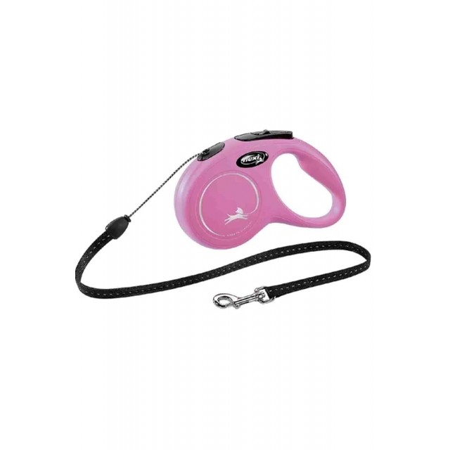 Flexi New Classic Small 5 M İp Otomatik Köpek Gezdirme Tasması Pembe