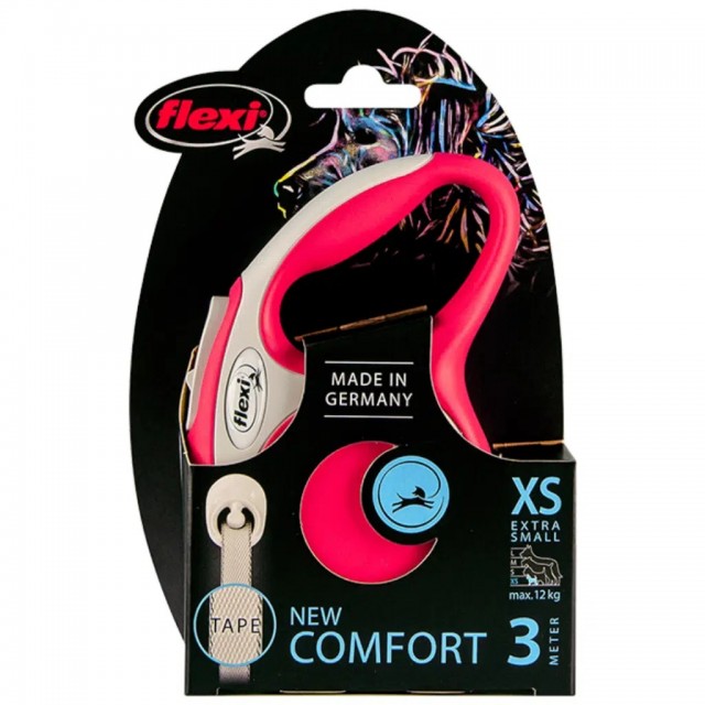 Flexi New Comfort Otomatik Şerit Gezdirme Kayışı 3 Metre X-Small Kırmızı