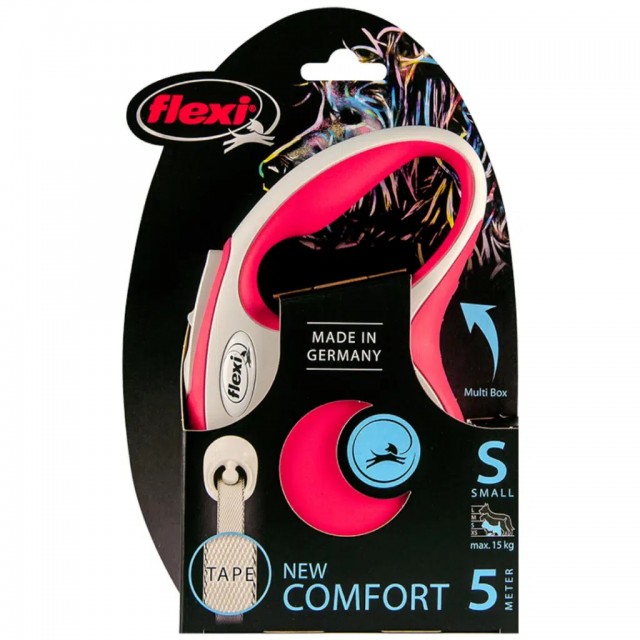 Flexi New Comfort Otomatik Şerit Gezdirme Kayışı 5 Metre Small Kırmızı
