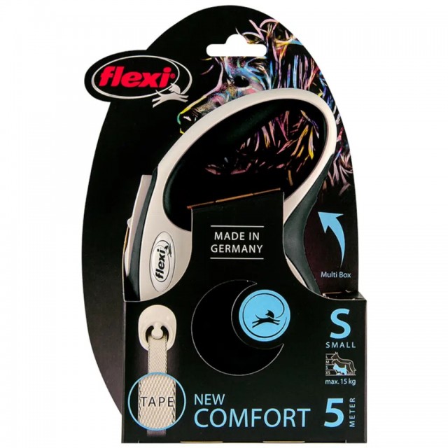 Flexi New Comfort Otomatik Şerit Gezdirme Kayışı 5 Metre Small Siyah