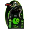 Flexi New Neon Otomatik Şerit Gezdirme Kayışı 5 Metre Medium Yeşil