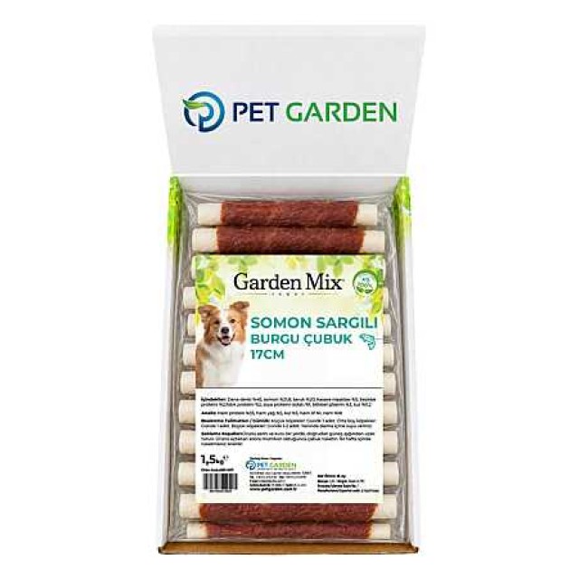 Garden Mix Somon Sargılı Burgu Çubuk Köpek Ödül Maması 17cm 1.5kg