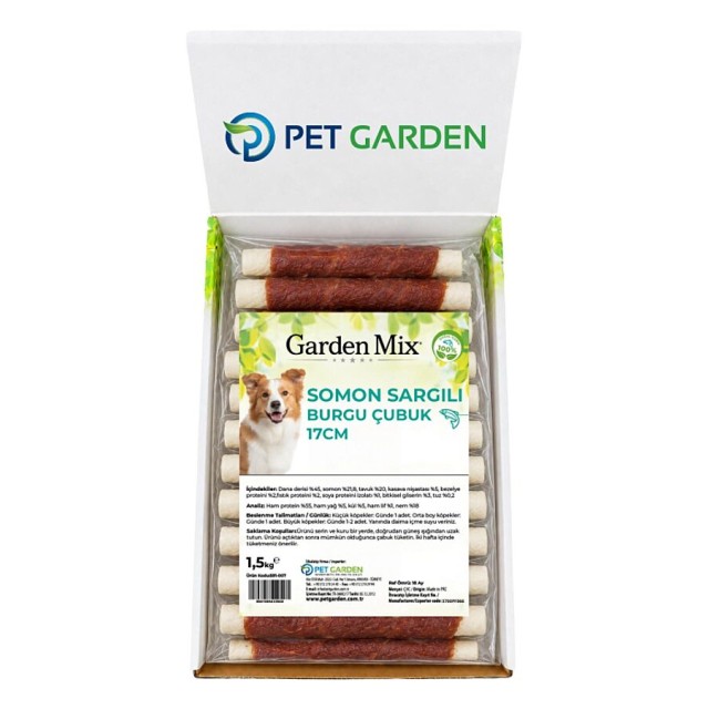 Garden Mix Somon Sargılı Burgu Çubuk Köpek Ödül Maması 17cm 1.5kg