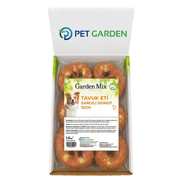 Garden Mix Tavuk Sargılı Donut Köpek Ödül Maması 12cm 1.5kg