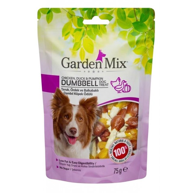 Garden Mix Tavuk Ördek ve Balkabaklı Dumbbell Köpek Ödülü 75gr