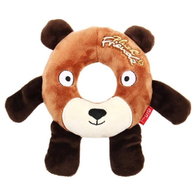 Gigwi Plush Friends Sesli Peluş Simit Ayı Köpek Oyuncağı