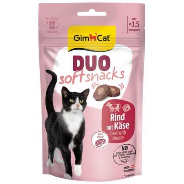 GimCat Duo Soft Snacks Biftek ve Peynirli Kedi Ödülü 50gr