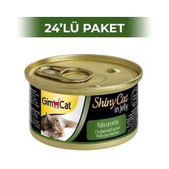 Gimcat Shinycat Tavuklu ve Çimenli Kedi Konservesi 70 gr 24 Adet