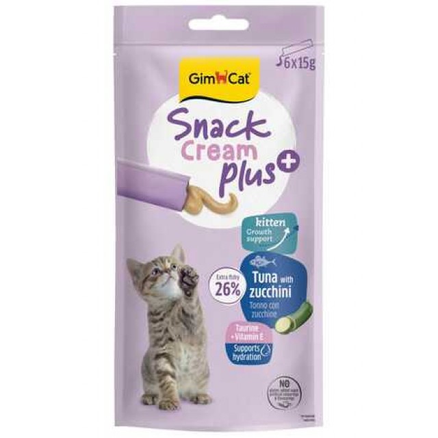 Gimcat Snack Cream Kitten Ton Balıklı ve Kabaklı Krema Yavru Kedi Ödülü 6x15gr