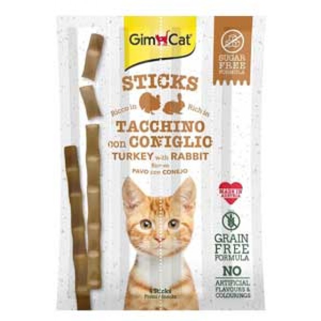 GimCat Sticks Hindi ve Tavşan Etli Ödül Çubukları 4lü 20gr