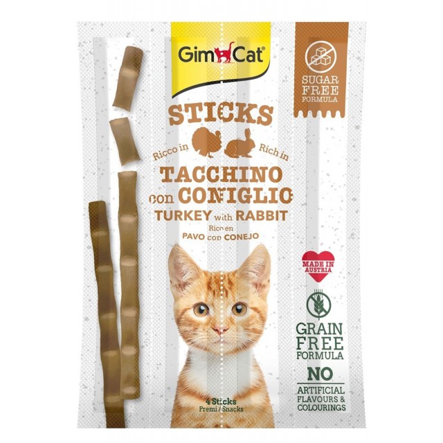 GimCat Sticks Hindi ve Tavşan Etli Ödül Çubukları 4lü 20gr