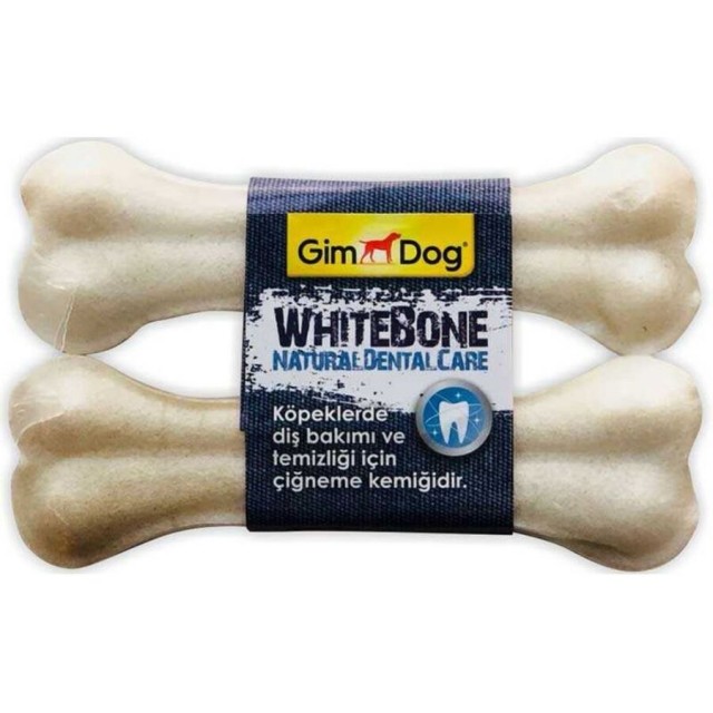 GimDog Mordimi Press Köpek Ödül Kemiği (2li) 14cm Beyaz