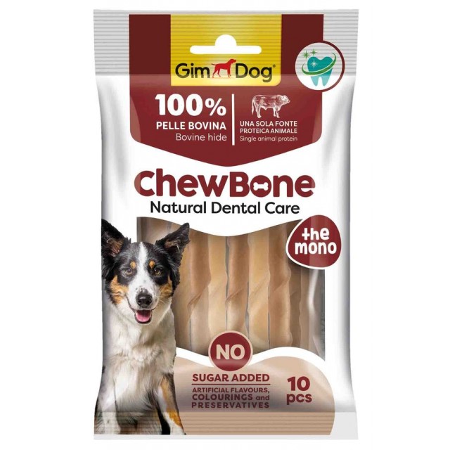 GimDog Rawhide Sticks Burgu Naturel Köpek Çiğneme Kemiği 5’’ 9-10 mm 80gr