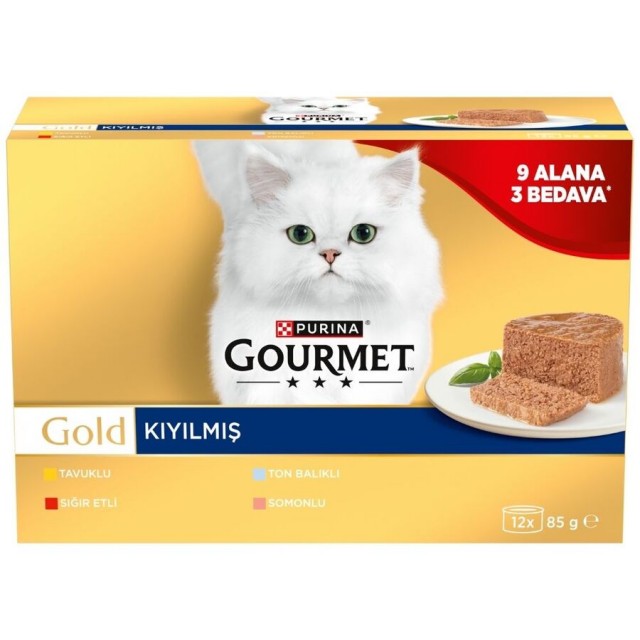 Gourmet Gold Kıyılmış Karışık Etli Kedi Konservesi 85 gr 12 Adet