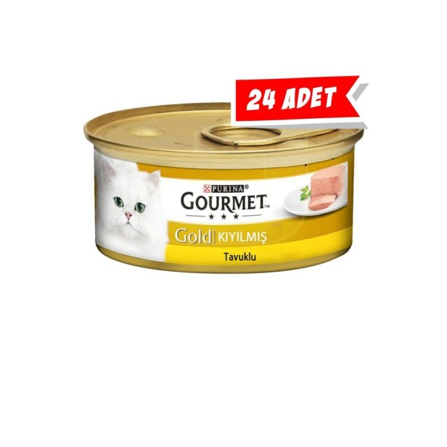 Gourmet Gold Kıyılmış Tavuk Etli Yetişkin Kedi Konservesi 85gr (24 Adet)