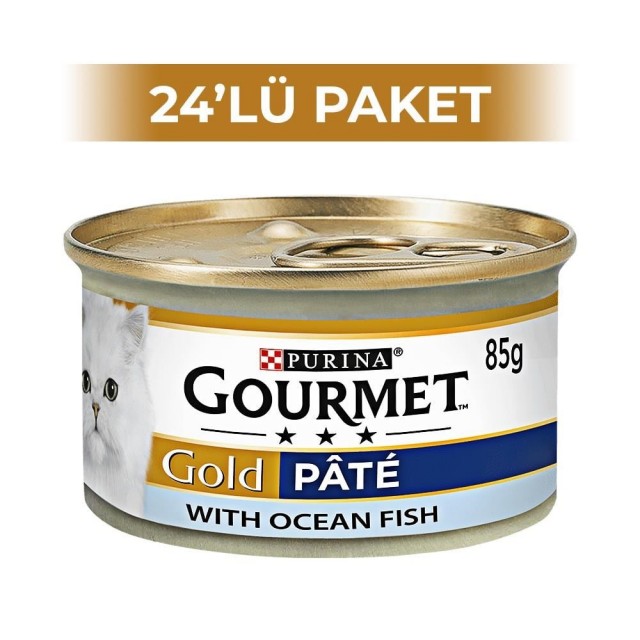 Gourmet Gold Parça Etli Okyanus Balığı ve Sebzeli Kedi 85 gr 24 adet