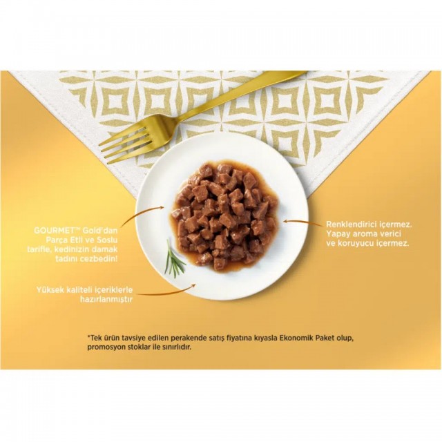 Gourmet Gold Sos İçerisinde Parça Etli Karışık 12 Al & 9 Öde 1020 Gr
