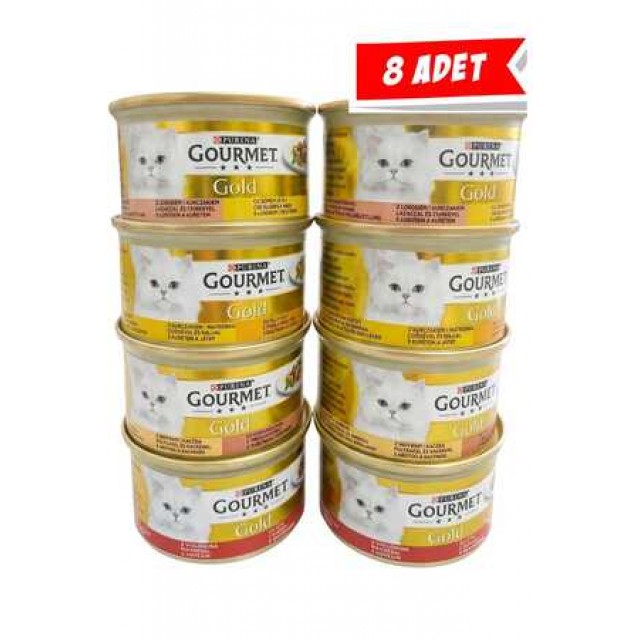 Gourmet Gold Parça Etli Karışık Çeşitli Kedi Konservesi 85gr (8 Adet)