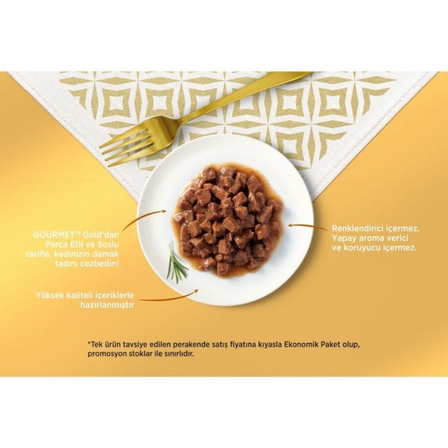 Gourmet Gold Parça Etli Karışık Çeşitli Kedi Konservesi 85gr (8 Adet)