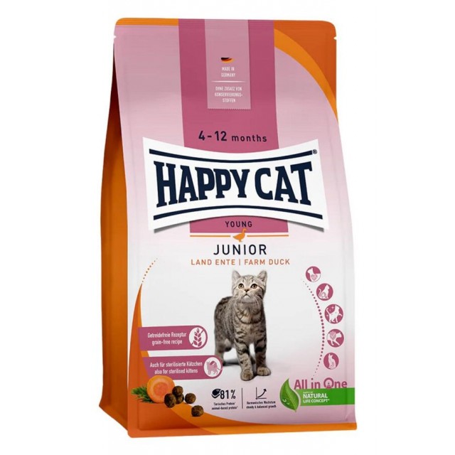 Happy Cat Junior Land Ente Ördekli Tahılsız Yavru Kedi Maması 4kg