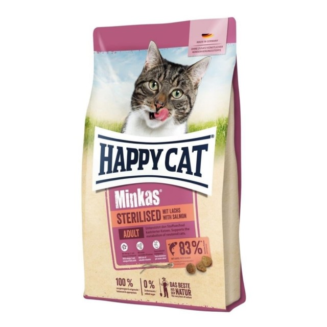 Happy Cat Minkas Somonlu Kısırlaştırılmış Yetişkin Kedi Maması 1,5 kg