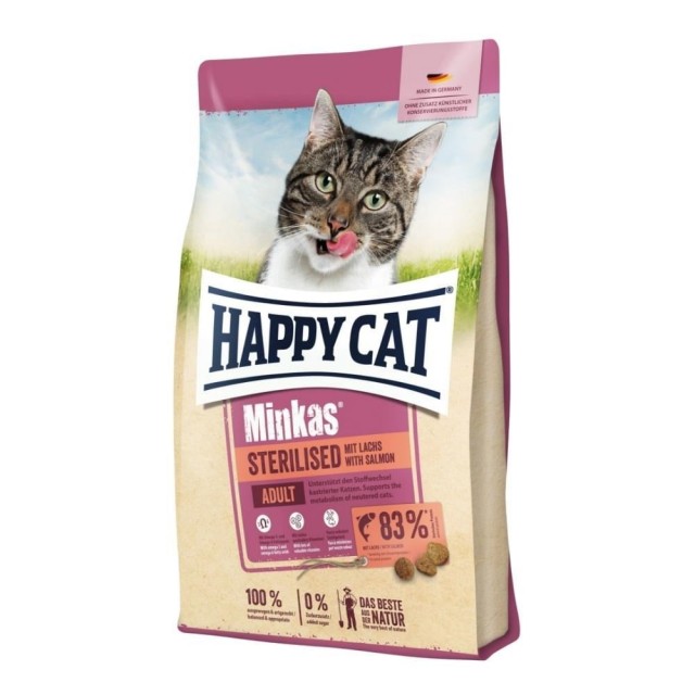 Happy Cat Minkas Somonlu Kısırlaştırılmış Yetişkin Kedi Maması 4 kg