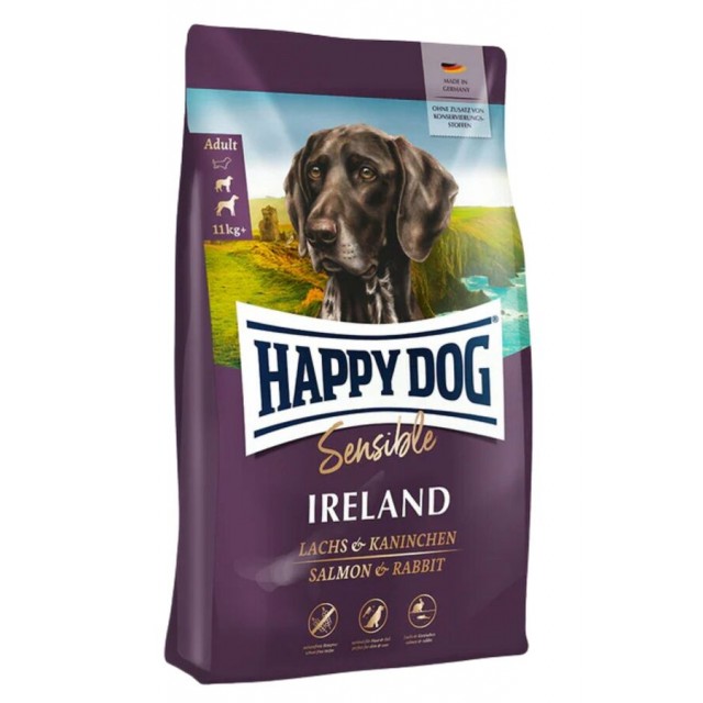 Happy Dog Ireland Somon Balıklı ve Tavşanlı Orta ve Büyük Irk Yetişkin Köpek Maması 4kg